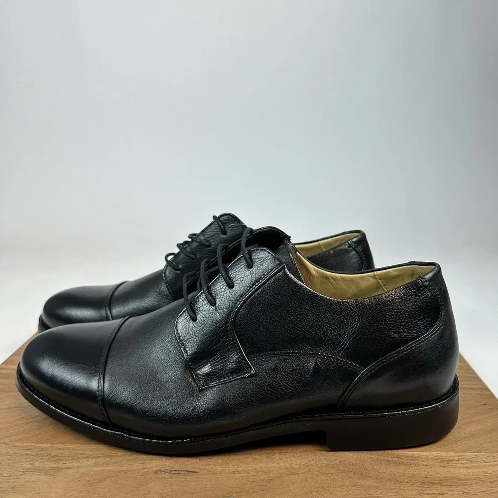 New Mens Belvedere Duke Cap Toe Oxfords Leather Black Dress Shoes Size 14 D‎